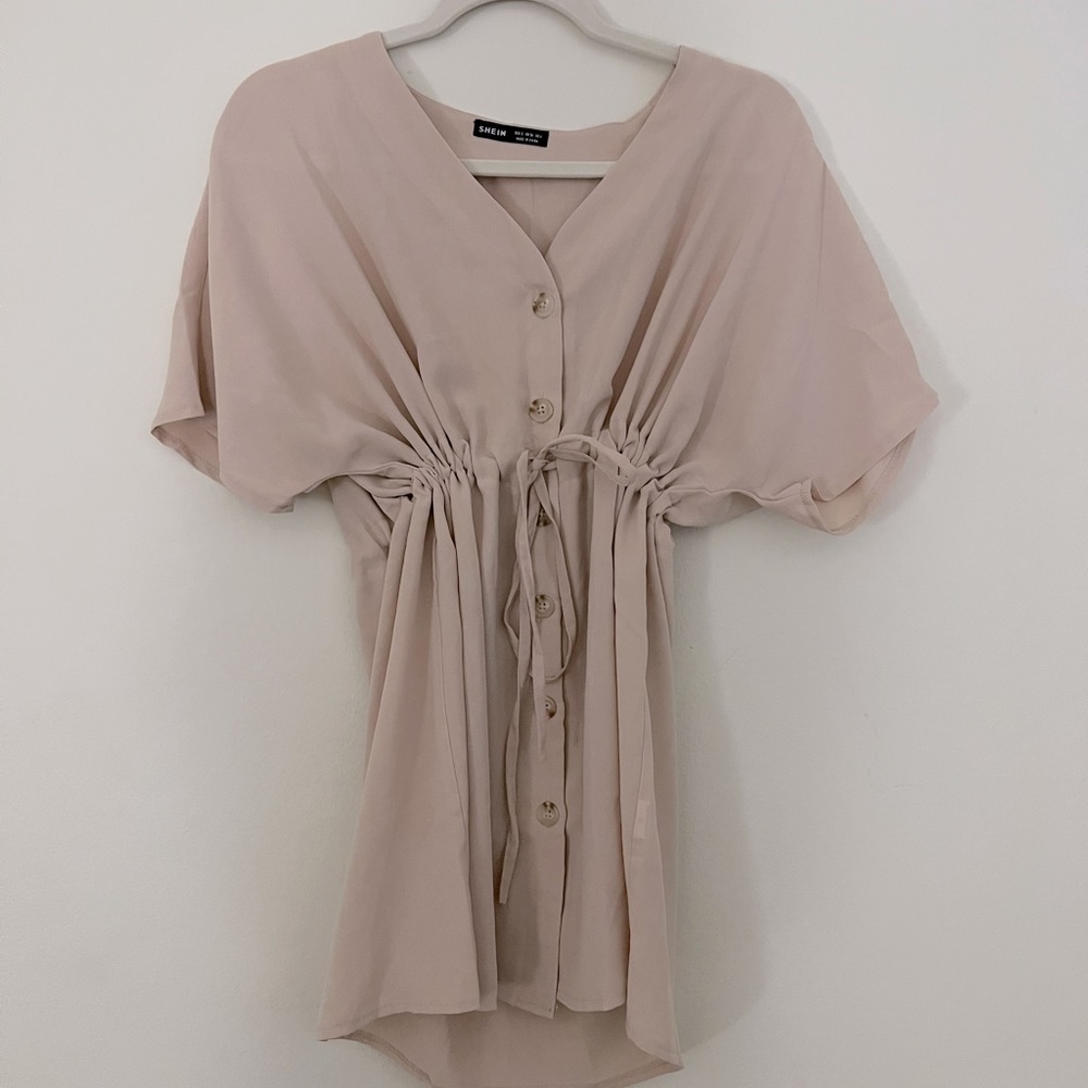 NEW w/o Tags - Shein Cream Adjustable Summer Mini Dress